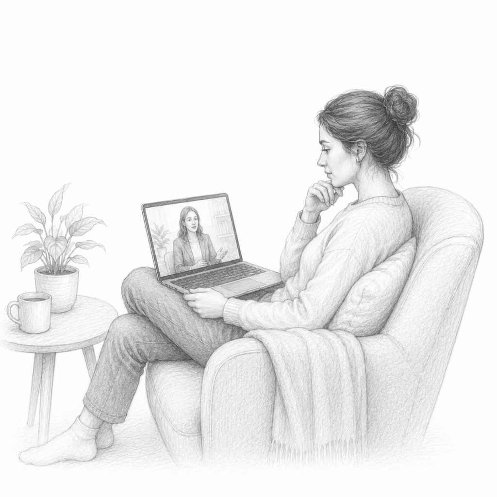 Sesión de psicología online por videollamada